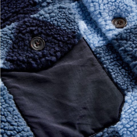 Boden | Sherpa Button up Shacket Blue Check XL - Picture 3 of 14